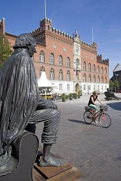 Roedhus, Hans Christian Andersen statue, Odense, Funen, Denmark, Scandinavia, Europe
