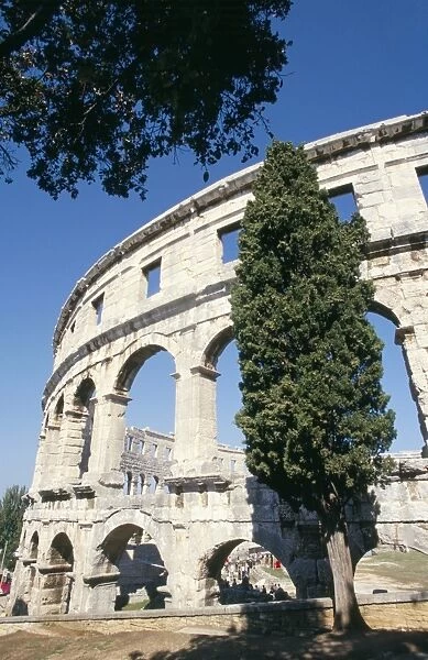 Roman amphitheatre dating from 1st century BC, with 22000 capacity, Pula