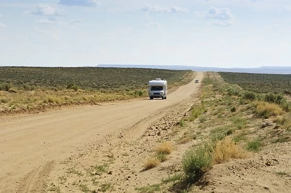 RV in Chaco Culture National Historical Park scenery, New Mexico, United States of America