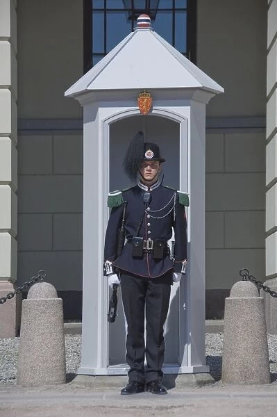 Sentry duty at the Royal Palace, Oslo, Norway, Scandinavia, Europe