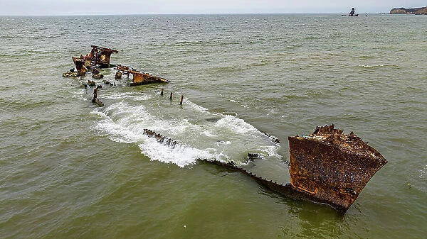Shipwreck beach, Bay of Santiago, Luanda, Angola, Africa