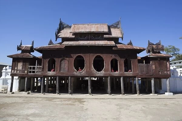 Shwe Yan Pyay monastery, Nyaungshwe, Inle Lake, Shan State, Myanmar (Burma), Asia