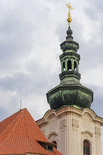Spire of Church of the Assumption of the Virgin Mary On Strahov, Prague, Czech Republic (Czechia), Europe
