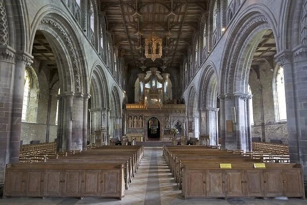 St. Davids Cathedral nave, Pembrokeshire National Park, Wales, United Kingdom, Europe