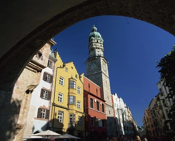 Stadtturm Tower and Town Square, Innsbruck, Tirol, Austria, Europe