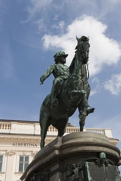 Statue in front of the Albertina Museum, Vienna, Austria, Europe