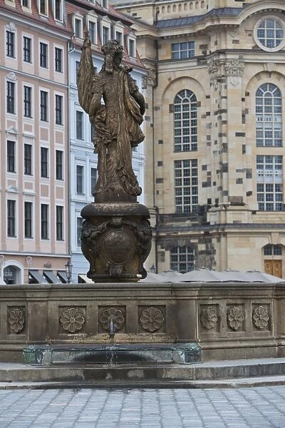Statue in a fountain in Dresden, Saxony, Germany, Europe