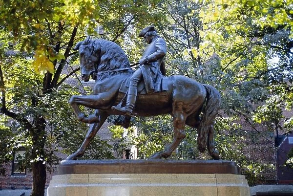 Statue of Paul Revere near Old North Church