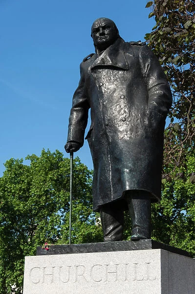 Statue of Sir Winston Churchill, Parliament Square, London, England, United Kingdom, Europe