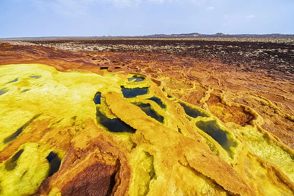 Sulfuric acid hot springs, Dallol, Danakil Depression, Afar Region, Ethiopia, Africa
