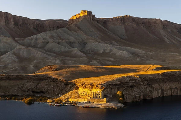 Sunset over the deep blue lakes of the Band-E-Amir National Park, Afghanistan, Asia