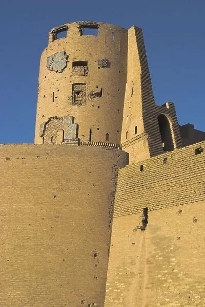 Timurid tilework on a tower of The Citadel (Qala-i-Ikhtiyar-ud-din), originally built by Alexander the Great, but in its present form by Malik Fakhruddin in 1305AD, Herat, Herat Province