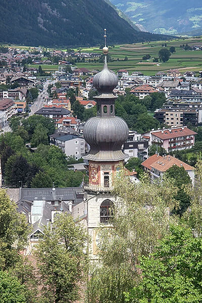 Tower of Church of Santa Katerina, Bruneck, Sudtirol (South Tyrol) (Province of Bolzano), Italy, Europe