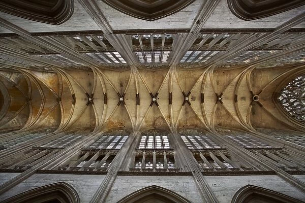 The vaulted ceiling of Vendome Abbey, Loire-et-Cher, Centre, France, Europe