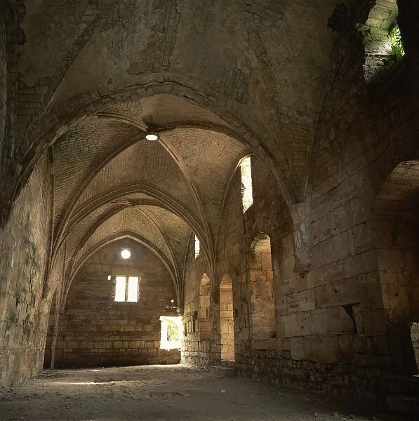 Vaulted corridor in Krak des Chevaliers