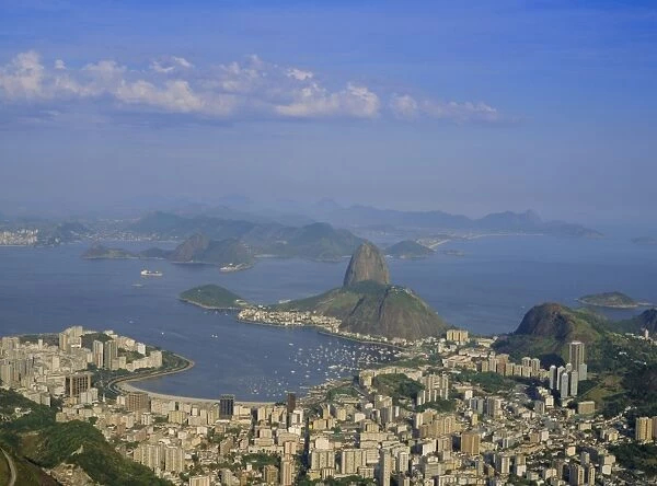 View over city, including Sugar Loaf, Rio de Janeiro, Brazil