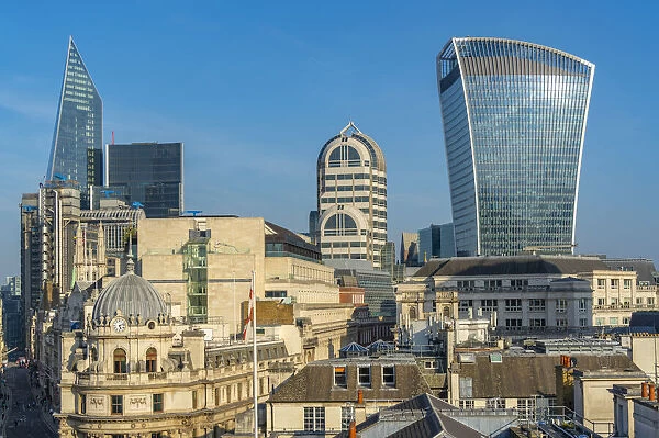 View of The City of London skyline and 20 Fenchurch Street (The Walkie Talkie), London