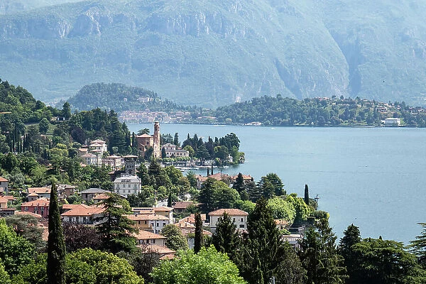 View of the town of Tremezzo, Lake Como, Italian Lakes, Lombardy, Italy, Europe