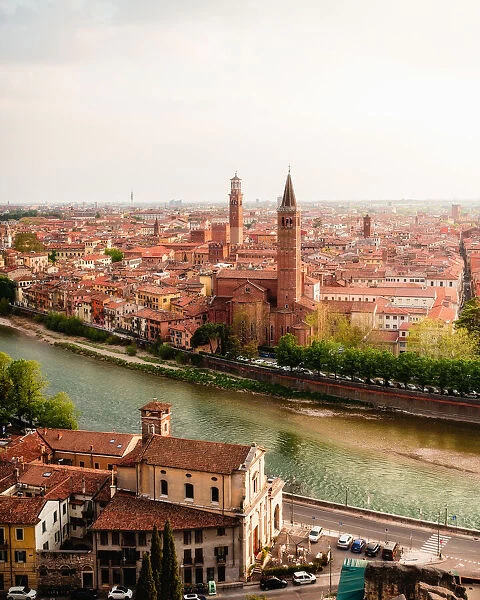 View of Veronas cityscape, UNESCO World Heritage Site, from Castel San Pietro