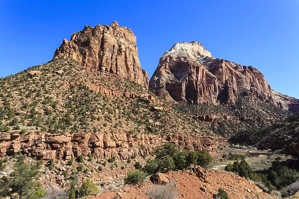 View from Zion Park Boulevard, Zion National Park, Utah, United States of America, North America