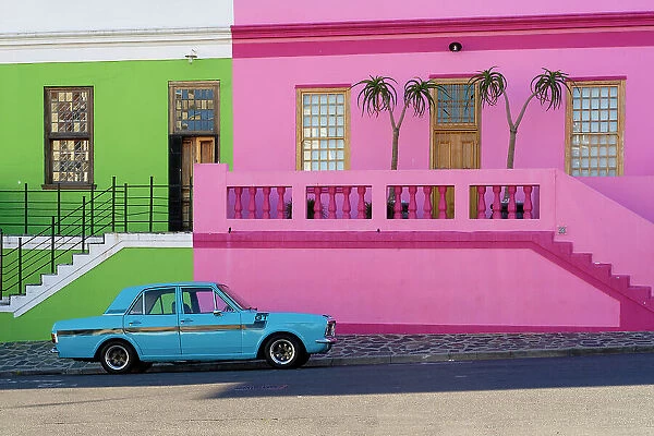 Vintage car, Bo-Kaap, Historical colorful center of Cape Malay culture, Cape Town, South Africa, Africa