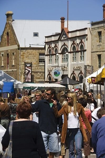 Visitors at Salamanca Street Market, Hobart, Tasmania, Australia, Pacific