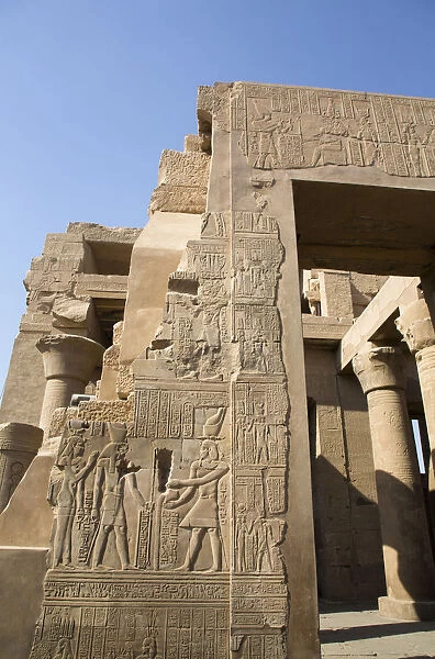 Wall with Reliefs, Temple of Sobek and Haroeris, Kom Ombo, Egypt, North Africa, Africa
