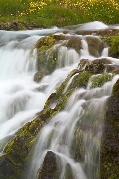 Waterfall detail, Dynjandi, Iceland, Polar Regions