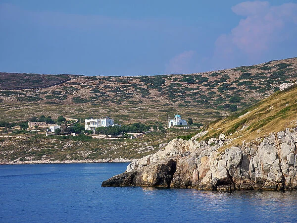Waterfront of Arki, Arkoi Island, Dodecanese, Greek Islands, Greece, Europe