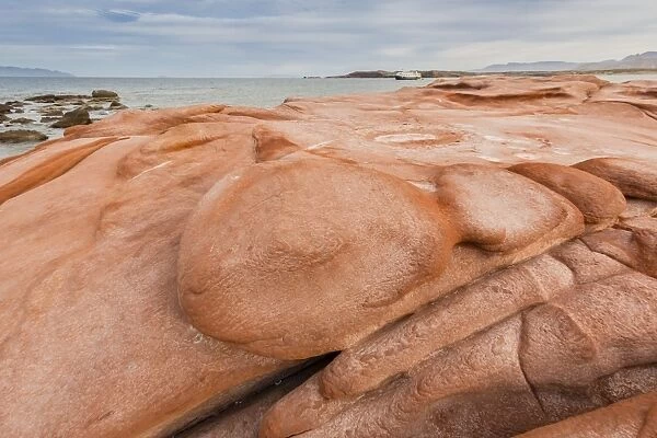 Wind-eroded sandstone rock formations in El Gato Bay, Baja California Sur, Mexico, North America