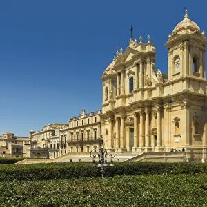 The 17th century Cathedral, collapsed in 1996 and rebuilt, at Noto, famed for Baroque architecture, UNESCO World Heritage Site, Noto, Sicily, Italy, Mediterranean, Europe