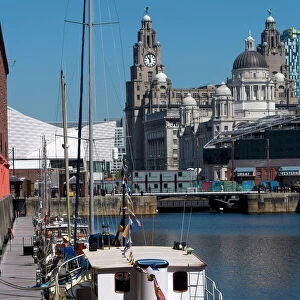 Albert Dock, with view of the Three Graces (riverfront buildings) behind