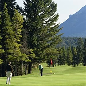 Banff Springs golf course, Rocky Mountains near Banff, Alberta, Canada, North America