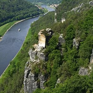 Bastei Rock Formation near Rathen, Saxon Switzerland, Saxony, Germany, Europe