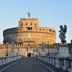 Castel Sant Angelo and Ponte Sant Angelo, Rome, Lazio, Italy, Europe