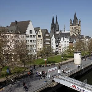 Church of Great Saint Martin, Cathedral and River Rhine, Cologne, North Rhine Westphalia