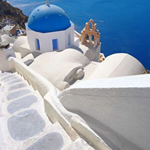 Church in Oia, Santorini Island, Cyclades, Greek Islands, Greece, Europe