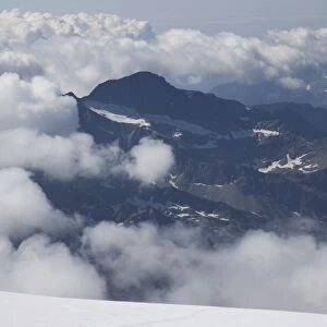 Climbers descending Monte Rosa, Italian Alps, Piedmont, Italy, Europe