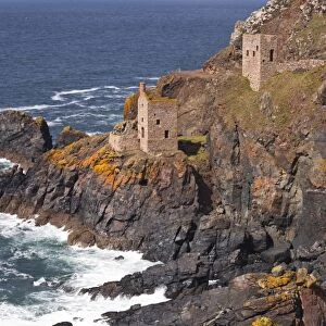The Crown engine houses near to Botallack, UNESCO World Heritage Site, Cornwall, England, United Kingdom, Europe