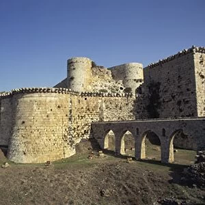 Crusader castle at Crac des Chevaliers, UNESCO World Heritage Site, Syria, Middle East