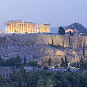 Evening, Parthenon, Acropolis, UNESCO World Heritage Site, Athens, Greece, Europe