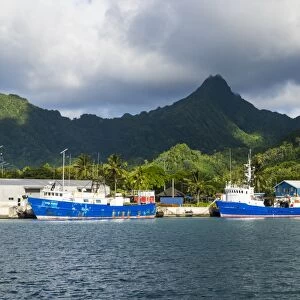 Fishing harbour of Avarua, capital of Rarotonga, Rartonga and the Cook Islands, South Pacific