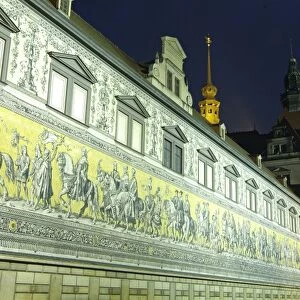 Furstenzug on the walls of Dresden Castle, Dresden, Saxony, Germany, Europe