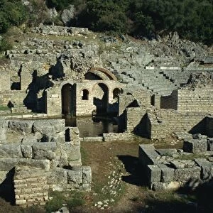 General view of Roman settlement of baths and amphitheatre, Butrint, UNESCO World Heritage Site