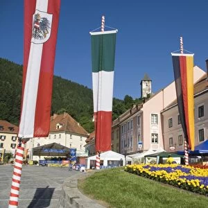 Hauptplatz in medieval town of Friesach, Carinthia, Austria, Europe