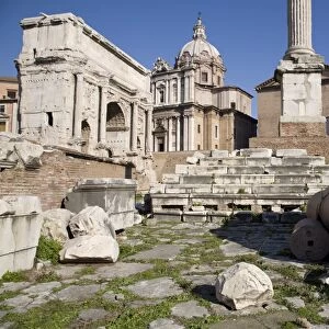 The Imperial Forums, Settimio Severo Arch and Curia, Rome, Lazio, Italy, Europe