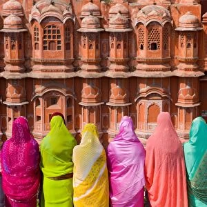 India, Rajasthan, Jaipur, Hawa Mahal, Palace of the Winds, built in 1799 the Palace of the Winds is one of Jaipurs landmarks