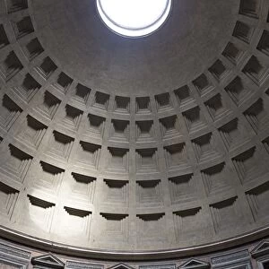 Interior view of the cupola inside the Pantheon, UNESCO World Heritage Site, Piazza della Rotonda