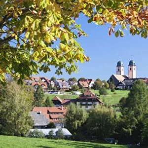 Klosterkiche Church in autumn, St. Margen, Black Forest, Baden Wurttemberg, Germany, Europe