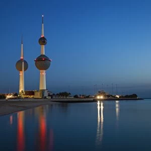 Kuwait Towers at dawn, Kuwait City, Kuwait, Middle East